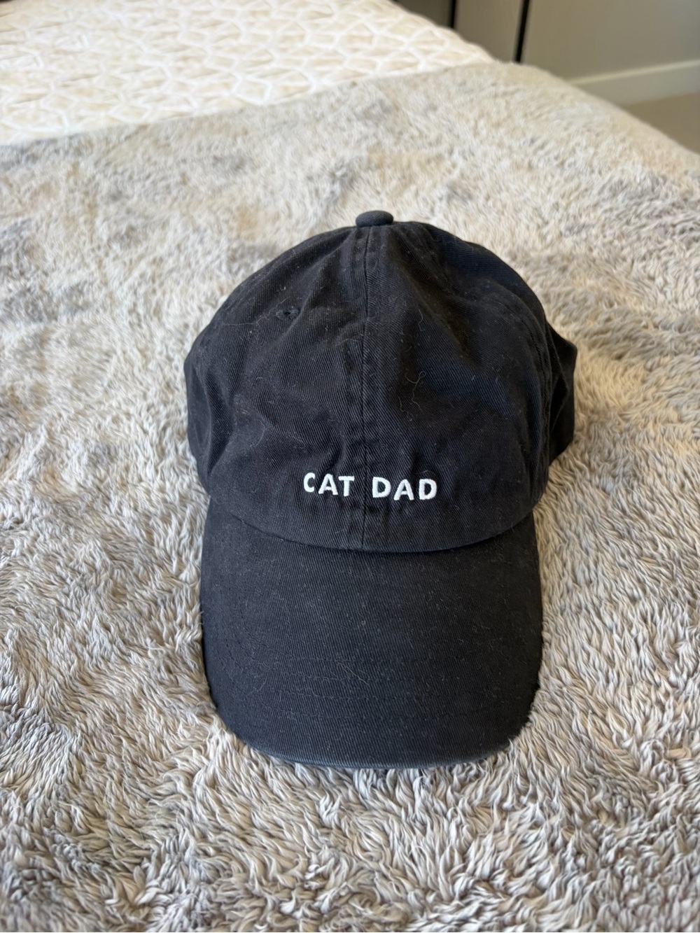 Black 'CAT DAD' Embroidered Baseball Cap